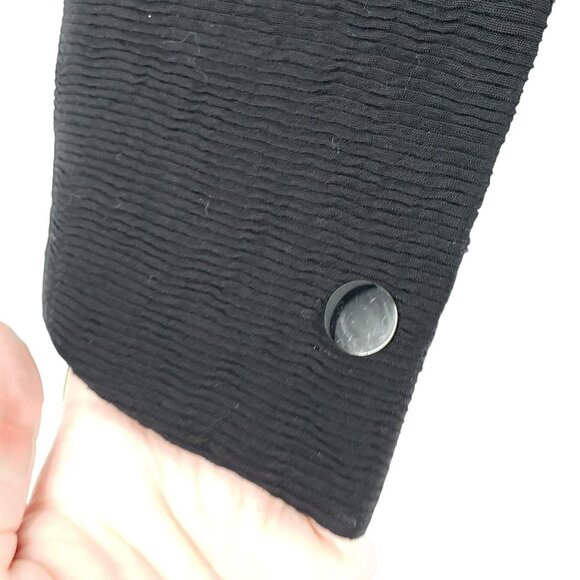 Sandro Paris Black Ribbed Cropped Jacket Minimalist Capsule Wardrobe Classic - Picture 8 of 13